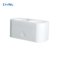 Adaptateur universel intelligent pour voyage international, norme UE/FR, 2 prises électriques, avec mesure de la consommation d'énergie, Tuya Wifi