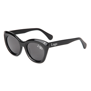 Lunettes de soleil surdimensionnées pour adultes, style œil de chat, unisexe, 2026, noires, élégantes, en acétate, de créateur - Product Image 3