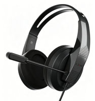 LDON 520 Headset Gaming Berkabel Over-Ear Suara Surround Mikrofon Latensi Rendah Kulit & Logam Kabel 2m AAC Audiophile Pencahayaan RGB