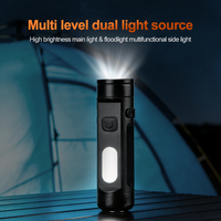 Linterna LED de Emergencia Recargable Tipo C, Mini Portátil, con Clip Magnético en la Parte Trasera, Luz Cob Roja, Blanca y Azul, para Camping
