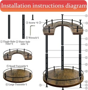 2 Tier Lazy Susan Organizer,2-Tier Spinning Spice Rack with Stable <strong>Carousel</strong> Base &amp; 4 Height Settings for <strong>Cupboard</strong> <strong>Kitchen</strong> - Product Image 2