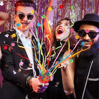 Handgezogener Spinnen-Streamer Konfetti-Popper 5 Gemischte Farben Langes Buntes Band Handwurf-Popper für Kinderpartys
