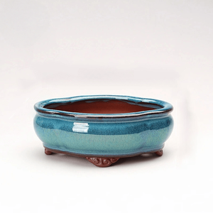 Pot en céramique d'argile violette respirant, petit pot de fleurs avec trou de drainage pour plantes succulentes et bonsaïs, pot émaillé pour la maison, le jardin, le bureau ou le bureau de travail - Product Image 1