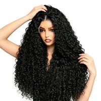 Perruque Lace Front Synthétique Longue Bouclée Crépue, Fibre Haute Température Résistante à la Chaleur, Effet Volumineux, 12 14 16 18 20 22 26 28 30 32 Pouces
