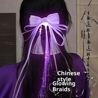 Nouvelles tresses lumineuses de style chinois pour cheveux, accessoires pour jeunes filles et adultes, pinces à nœuds avec effets lumineux dynamiques pour fêtes