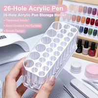 ZHI JIA Organizador Profesional Portátil de Acrílico con 26 Orificios para Pinceles y Bolígrafos, Soporte de Exhibición para Herramientas de Manicura