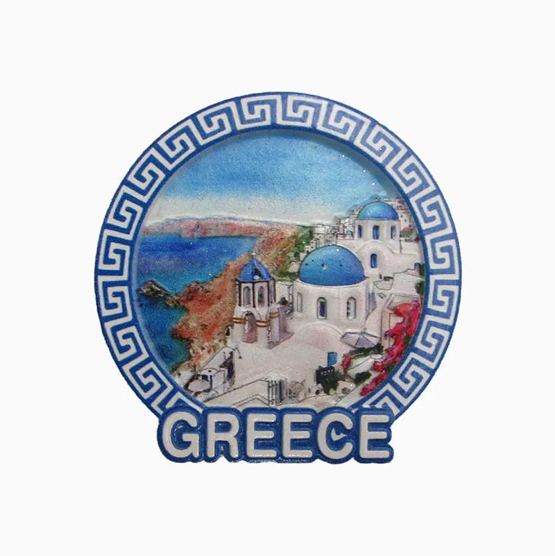 Персонализированный логотип производителя холодильника 3d смолы греческие сувенирные магниты на холодильник