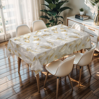 Nappe carrée en PVC avec motif de plumes jaunes RNPT, nappe rectangulaire imperméable avec couvre-table pour cuisine, salle à manger, fête