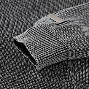Tùy Chỉnh Punk Retro Lỏng Người Đàn Ông Giản Dị Của Mùa Thu Mùa Đông 100% Cotton Chống-Pilling 280G Áo Thun Đau Khổ Rửa Rắn Dệt Kim - Product Image 4