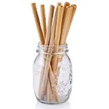 Biodegradable Eco Friendly Straw Bar Accessories Organic Drinking Bamboo Straw Natural Wholesale Customized Logo Pcs Color