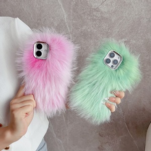 Funda de teléfono esponjosa de piel de felpa cálida para invierno, funda de tacto suave <span class=keywords><strong>peluda</strong></span> para iPhone 11 12 13 14 15 16 17 Pro Max - Product Image 6