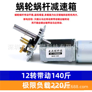 5840-555 Dual Shaft Dc Geared Motor 12V 24V 56Mm Flange Mount <b>Worm</b> Gear Permanent Magnet Miniature Motor - Product Image 3