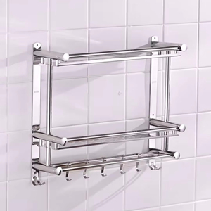 Acciaio inossidabile senza trapano <span class=keywords><strong>a</strong></span> parete vassoio Design porta asciugamani da bagno porta porta asciugamani da bagno - Product Image 1