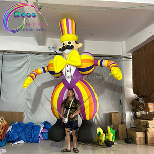 Kostum maskot kartun Natal tiup, kostum boneka berjalan tiup untuk pesta Natal