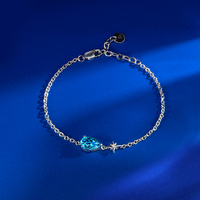 Bracelet en argent avec topaze étoile à six branches, design original avec pierres précieuses incrustées, cadeau parfait pour femme 520