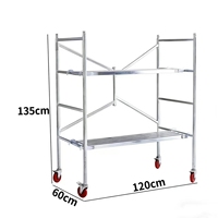 Plataforma de Trabajo Móvil Plegable de Acero Moderna con Estructura en H, Escalera Tipo Torre para Taller, Construcción y Edificación en Exteriores