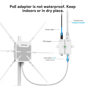จุดเชื่อมต่อ WiFi 6 ภายนอกอาคาร WAVLINK WN573HP3 AX3000 แบบดูอัลแบนด์ PoE IP67 ระยะ 1 กม. - Product Image 2