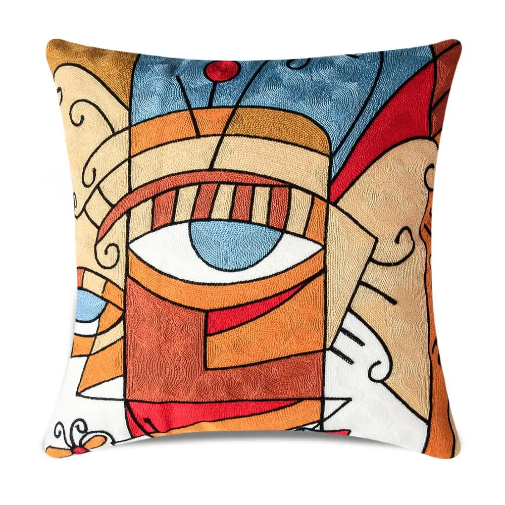 Custom Picasso Abstract Throw Pillows Cushion Cover Home Decorative Sofa Seat Embroidery Cushion Cover