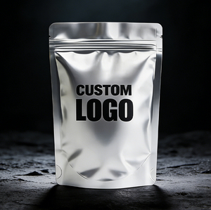 Pochette à fond plat avec logo personnalisé, finition mate/brillante en PE, pour emballage alimentaire/poudre protéinée refermable avec fermeture éclair, service OEM/ODM - Product Image 5