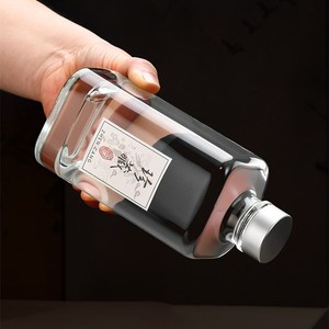 Clear Glass Liquor Bottle for Vodka Whiskey <strong>Gin</strong> Rum Tequila Spirits Wine Brandy Alcohol With Screw Cap 250ml 500 ml 8 oz 16 oz - Product Image 2