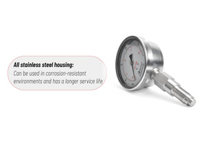 ZHYQ PT124Y-621 0-1MPa-150MPa Sanitaire Antichoc Bourdon Tube Diaphragme Manomètre 1.6% FS Précision SS304 Matériel 4-20ma - Product Image 5