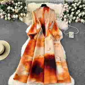 Vestido Maxi Plisado Romano Tejido Ecológico para Mujer, Estampado Imperio con Encaje, Morado, Borgoña, Rojo - Product Image 4