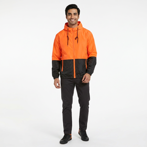 <b>Men's</b> <b>Lightweight</b> Hooded Windbreaker <b>Jacket</b> with Zip-Up Closure Embroidery Waterproof Breathable for Casual Workout <b>Rain</b> Running - Product Image 1