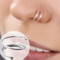 Anneau de nez double plaqué or titane Getta G23, piercing spirale punk pour le nez, bijoux de corps pour femmes et hommes, idéal pour les cadeaux de mariage