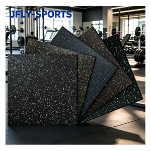 <b>Waterproof</b> Interlocking EPDM Speckled Rubber Gym Mat Noise Dampening Shock Absorption Floor Tile Non Slip Flooring for Home Gym - Product Image 1