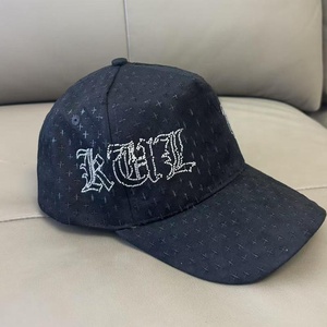 Mũ bóng chày snapback 5 tấm đính đá, chất liệu da lộn, viền satin, lót satin, khung đen, mẫu thêu miễn phí, tùy chỉnh - Product Image 5