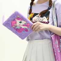 Offre Spéciale mignon Kawaii fourrure licorne en peluche couverture cahier cahier Journal pour les filles