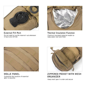 Vejiga DE AGUA DE TPU de supervivencia para senderismo al aire libre personalizada con deflector central, paquete de hidratación, vejiga de agua - Product Image 6