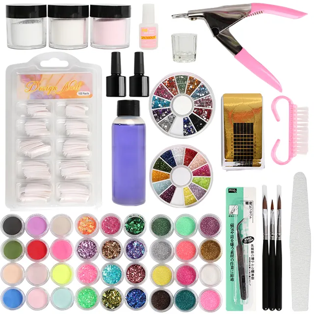 Hoàn Thành nghệ thuật cơ bản Nail Art Set Acrylic Nail Art Tool Kit công cụ trang điểm Kit để tăng cường trang điểm móng tay