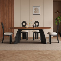 Table et chaises de salle à manger rectangulaires en bois massif de style français, adaptées aux salles à manger domestiques, aux hôtels, aux villas et aux appartements