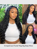 Perruque en cheveux humains bruts bouclés indiens, à ondulations profondes, avec closure HD transparente ultra-fine 5x5/13x4, pré-épilée avec baby hair, sans colle, petite taille