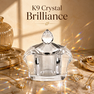 Small Bridge <strong>Crystal</strong> Ring Box Tapered Faceted Teardrop <strong>Knob</strong> Green Base K9 Glass Trinket Jar Model for Proposal Wedding - Product Image 2