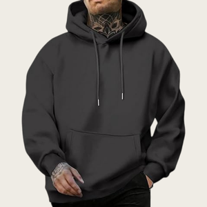 Vente en gros de sweats à capuche décontractés en coton pour hommes, avec cordon de serrage, personnalisables - Product Image 1