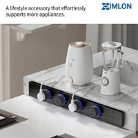 XIMLON Rail d'éclairage LED à 3 couleurs avec capteur de mouvement intégré, 6 prises mobiles pour usage industriel, bureau, chambre, cuisine