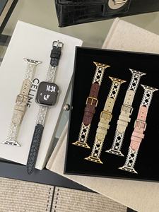 Correas de Reloj Inteligente con Perlas de Moda de 20 y 22 mm para Miband 10, Correa de Cuero para Apple Watch Series <span class=keywords><strong>11</strong></span>, 10, 9, <span class=keywords><strong>8</strong></span>, 45 mm, 38 mm - Product Image 1