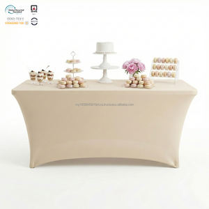Funda de Mesa Elástica Ajustable de Spandex Borgoña de 6 pies, Ecológica, Impermeable y Personalizable, de Calidad Hotelera para Eventos de Buffet - Product Image 1
