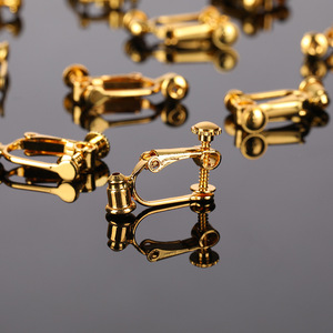 Pendientes de clip tipo tornillo chapados en aleación de cobre para orejas sin perforar, accesorio de moda unisex - Product Image 4