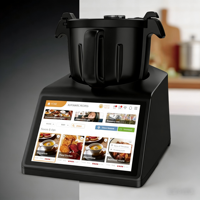 Robot culinaire intelligent 2400W avec écran tactile 10 pouces, bol en acier inoxydable 4,5L, cuiseur thermique