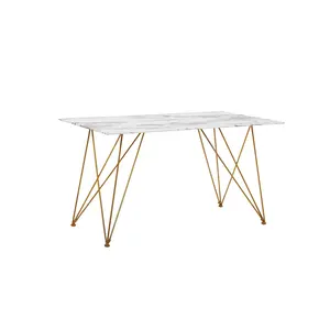נורדי עץ אפקט השיש שולחן אוכל שילוב מודרני מינימליסטי ביתי ארוחת שולחן דירה אור יוקרה אוכל שולחן