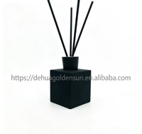 Diffuseur de parfum GOLDEN SUN 250ml, bouteille en verre cristallin blanc de haute qualité à base épaisse carrée, bouchon noir, modèle de bouteille d'arôme vide