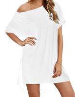 T-shirt long pour femme, coupe oversize et décontractée, épaules tombantes, style hip-hop tendance, robe t-shirt décontractée pour filles
