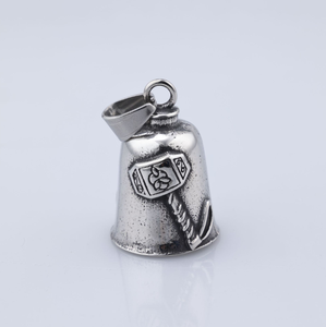 Cloche de protection pour <span class=keywords><strong>moto</strong></span>, Cloche Gremlin pour motard, Protection routière, Porte-bonheur, Marteau de Thor, Cloche d'autel Wiccan, Carillon rituel pour motard - Product Image 3