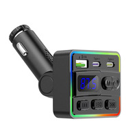 Transmetteur Bluetooth portable D16 pour voiture / Double ports USB de charge rapide / Appel mains libres avec charge PD / Lecture de cartes TF/clés USB