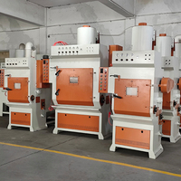 Cabine de sablage automatique à tambour sur chenilles 4Gun B, machine de sablage par lots haute efficacité pour petits pièces et fermetures éclair