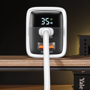 35W गन चार्जर डिजिटल डिस्प्ले फास्ट चार्जिंग स्टेशन लैपटॉप 1a1c पोर्ट pd3.0 qcc 3.0 स्मार्ट बिजली वितरण यात्रा - Product Image 1