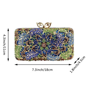 Women Delicate Floral Leaves Rhinestones Clutch <b>Purse</b> Brilliant Crystal Evening Bags for Bridal Bridesmaids - Product Image 2